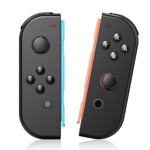 L / R Switch Joycons Controller Sostituzi Lavoro con Switch / Lite / OLED Console, Doppia vibrazione, Giroscopico a 6 assi, Sveglia, Controlli del movimento, Supporto dello schermo Switch Sport-Black