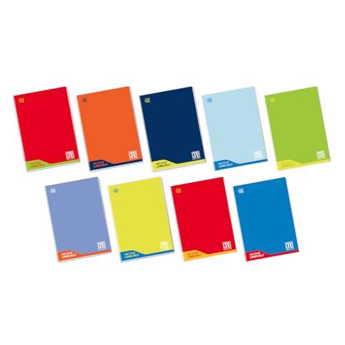 Blasetti - 6 Maxi quaderni DIDATTICI One Color. Carta da 100gr, 72 facciate + risguardo, Jolly Page, ideali per disgrafia, pacco contenente colori assortititi - Quadretti 10M