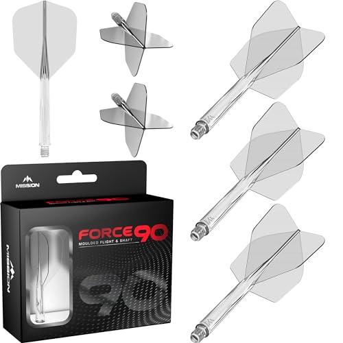 Mission Darts Force 90 | Freccette con sistema integrato di precisione e asta, confezione da 3 alette e steli combinati professionali altamente durevoli | Standard No.6