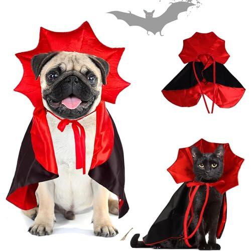 CEASELESLY Cane Gatto Vampiro Costumi,Mantello da Vampiro per Animali Domestici,Vampiro Costumi per cani di piccola taglia,Mantello per Gatti di Halloween,Adatto per Halloween,Natale,Feste