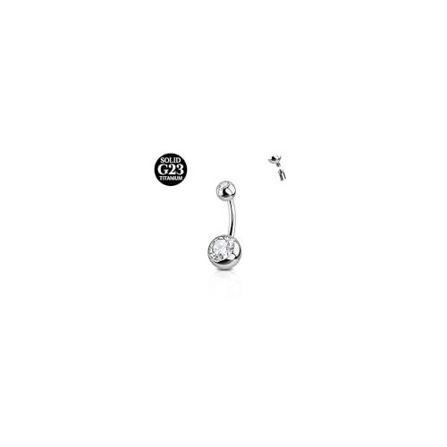AceFun Piercing ombelico,8mm Piercing ombelico Titanio per donne argento 1 pezzo 14G solido Piercing Titanio ombelico Anelli gioielli Barbell per corpo Piercing con barra corta curvo Navel Piercing