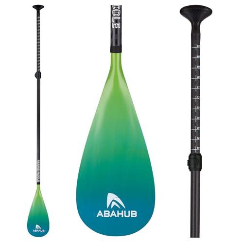 Abahub Pagaia SUP Carbonio con Borsa da Paddle Remi Telescopica Stand Up Paddle per Tavola Surf SUP, Albero in Carbonio da 170-218 cm Lama in Plastica