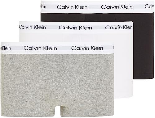 Calvin Klein Low Rise Trunk 3pk, Boxer Uomo, Black White Grey Heather, M