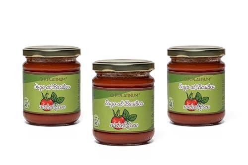 O.P. Platinum Sugo al Basilico Nickel-Free, 190g, con Basilico Fresco Siciliano e Pomodori Senza Nichel, Senza Conservanti