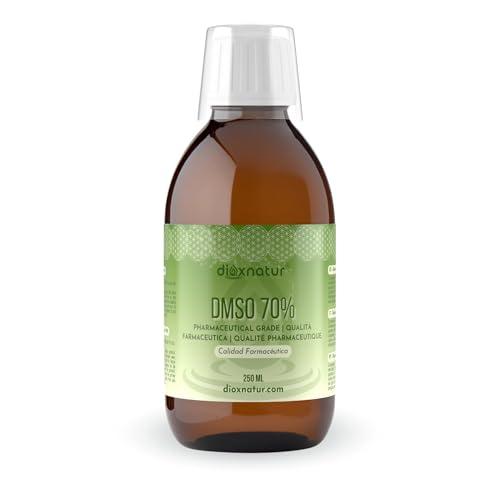 DIOXNATUR® DMSO 70% (250ml) Dimetilsolfossido Purezza Grado Farmaceutico Ph. Eur. Bottiglia di vetro ambra + Spray