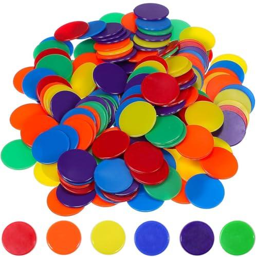 XYTAHDM 100 Pcs Fiches di gioco, 25mm Gettoni Plastica, Colorato Monete, Gettone Carrello Spesa o Supermercato, Token Autoscontro, Fiches per Giochi di Bingo e Matematica