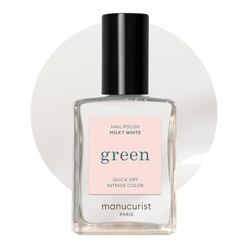 MANUCURIST • Green Smalto Unghie Bianco Latte • Smalto classico 9-Free • Vegano e di Origine Biologica (83%) • Manicure professionale • 15ml (MILKY WHITE)