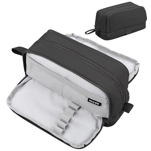 Eucomir Astuccio 3+1 Scomparti Bambina Ragazzo, Astuccio Scuola Elementare Astuccio Grande Astuccio Portapenne Astuccio Ragazza Scuola Media, Ossidiana Nera