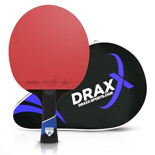 DRAXX Sports Racchetta da Ping Pong | Racchetta Professionale in Carbonio per Controllo, Rotazione e Potenza incomparabili, Spugna da 2 mm e Rivestimento ad Alte (7 Stelle)