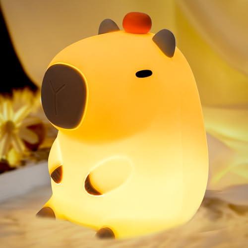 AQXONG Luce Notturna Capibara per Bambini, Luce Notturna per Bambini con Funzione Timer, Notturna Ricaricabile Tramite USB, Adatto per Camerette, Soggiorni e Camere da Letto