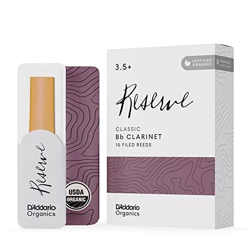 D'Addario Organic Classic Bb Ance Clarinetto - Ance per Clarinetto - La prima e unica Ancia Biologica - 3.5+ La Forza, 10 Pacchetto