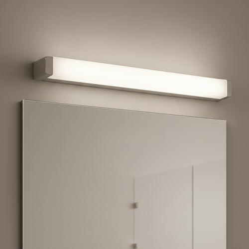 MAKA Luce Specchio Bagno LED 12W 960 Lumen, Lampada Specchio Bagno con Interruttore 3 Colori (Calda/Naturale/Fredda), Applique Moderna in Alluminio 60 cm, Installazione a Parete per Make-Up e Rasatura