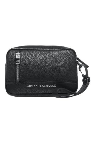 Armani Exchange Pebble Branded Beauty Case, Uomo, Nero, Taglia Unica