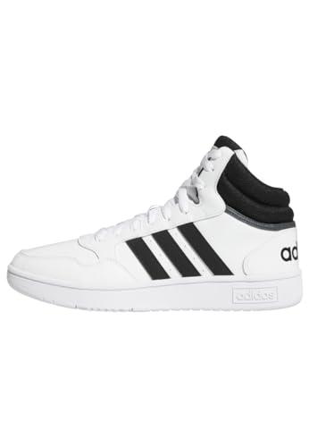 adidas Uomo Hoops 3.0 Mid Lifestyle Basketball Classic Vintage Shoes, Core Black / Core Black / Cloud White, 43 1/3 EU