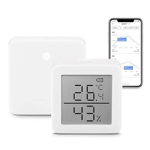 SwitchBot Thermometer Hygrometer Hygrometer Wireless Indoor - Sensore di umidità della Temperatura, Add Hub Plus/Mini Compatibile con Alexa, Google Home, HomePod, IFTTT