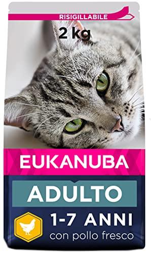 Eukanuba Alimento secco per gatti adulti, ricca di pollo fresco, 2 kg
