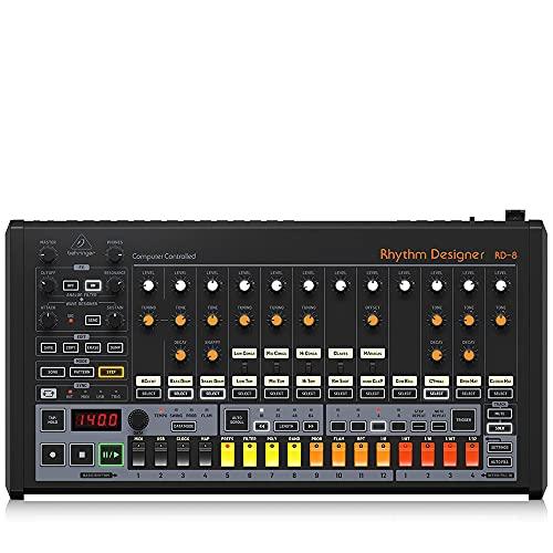 Behringer RHYTHM DESIGNER RD-8 MKII Classica drum machine analogica con 16 suoni di batteria, sequencer a 64 step, Wave Designer e filtro dual-mode