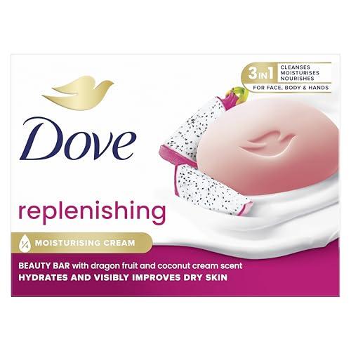 Dove Saponetta Beauty Bar, Dragon Fruit, Saponetta Mani, Viso e Corpo, con 1/4 di Crema Idratante, Dermatologicamente Testata, 100% Ingredienti Idratanti di Origine Naturale, 90ml