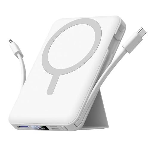 Azmuth Power Bank, per Magsafe Powerbank iPhone 10000mAh, Caricatore Portatile Magnetico Wireless 22.5W PD Ricarica Rapida con Display LED Batteria Esterna per iPhone 16/15/14/13/12/Pro/Pro Max