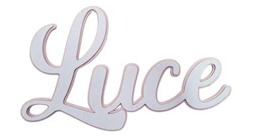 Nome Decorativo in Legno e fommy Personalizzabile, ideale per decorare fiocchi nascita - feste di compleanno o cameretta - molti colori disponibili