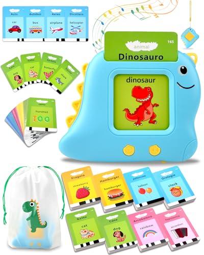 510 Parole su Flashcard in Italiano e Inglese, Giochi di Vocabolario Montessori per Bambini dai 2 ai 6 anni, Giocattolo Educativo Prescolare per Imparare a Parlare