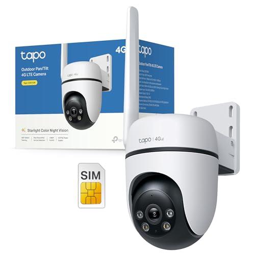 Tapo C501GW Telecamera 4G LTE da Esterno con Slot SIM, FHD 360° PTZ, Visione Notturna a Colori Starlight, IP66, AI Smart, Allarme Sonoro/Luminoso, Alimentato da DC o PoE, Senza Wi-Fi né Batteria