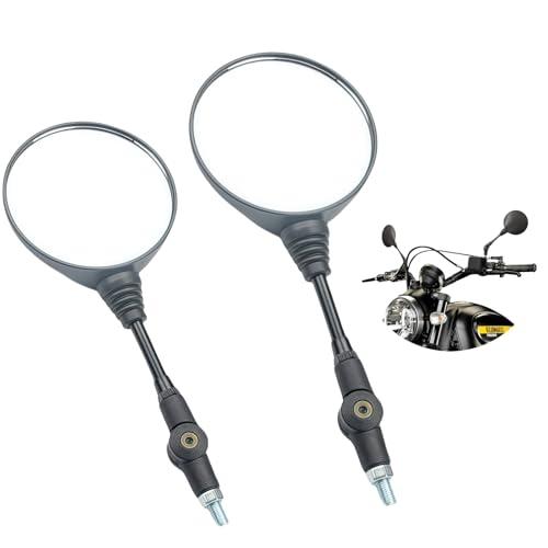 Specchietti Rotondi Manubrio Pieghevoli, Retrovisori Rotondi, Classico Universale, Specchietto Retrovisore Regolabili per ATV, Scooter, Cruiser, Moped, Quad, Roller (Nero)