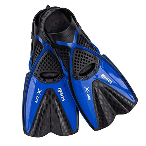 Mares X-One – Pinne snorkeling corte e leggere, scarpetta aperta forata, tecnologia Channel Thrust, ideali per viaggi e immersioni tropicali