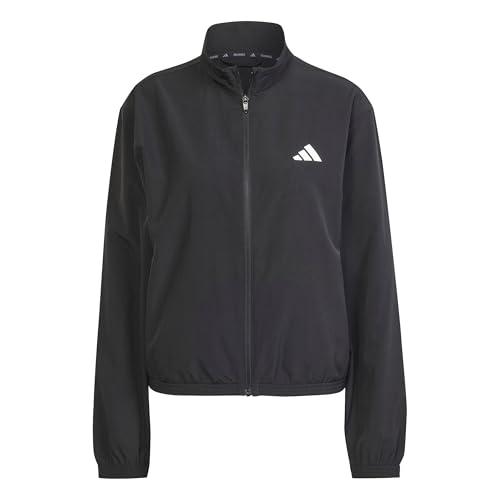Adidas Femme Train Essentials 3-Stripes Woven Warm Up Jacket, Black/White, L