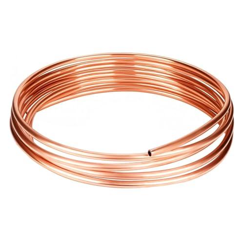 Uadme Tubo Rame 2M, OD 4 mm x ID 3mm Tubi di Rame Flessibile, Tubo in Rame Morbido per Generatori Sbarre Collettrici Cavi Condizionatori d'Aria Frigoriferi