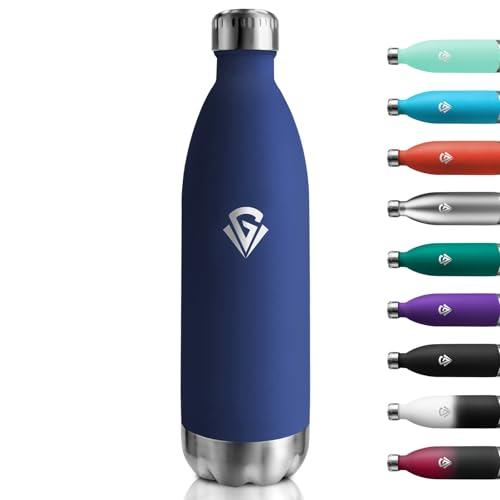 Bottiglia Termica 1L, Doppia Parete Isolante, Borraccia Acciaio Inox, Borraccia Senza BPA, Antigoccia, Borraccia Termica Riutilizzabile per Adulti, Scuola, Ufficio, Campeggio, Outdoor, Viaggi