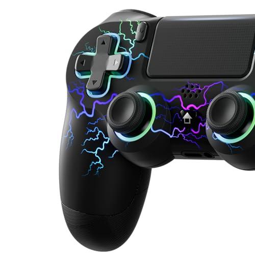 ECHTPower Controller per PS4/PC, Porta Type-C, Pulsanti Posteriori, Hall Joystick, Controller Bluetooth per PS4/ PC, 1000mAh Batteria, Turbo, Vibrazione, Design Ergonomico Antiscivolo