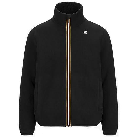 K-Way Pascal Sherpa Polar Black P-Black P Giacca in Fleece Uomo Grigia e Nera con Effetto Sherpa per Calore Tg XL