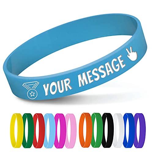 Braccialetti in Silicone Personalizzati con Messaggio di Testo - Bracciali in Gomma per Eventi, Motivazione, Raccolte Fondi, Consapevolezza