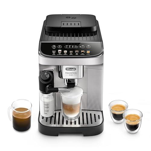 De'Longhi Magnifica Evo ECAM292.81.SB Macchina da Caffè Automatica, Chicchi Macinati al Momento, Caraffa MontaLatte Automatica per Cappuccini, 7 Bevande One Touch, Spegnimento Programmmabile, Argento