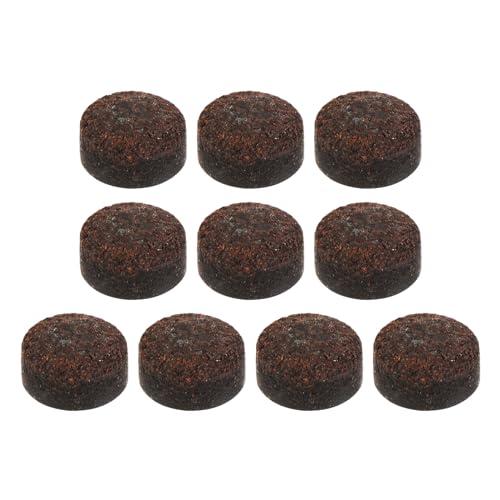 PATIKIL Punte per Stecca Biliardo 12mm, 10pz Punte per Stecca Biliardo in Cuoio di Bufalo, Sostituzione Punte per Stecca Biliardo, Marrone