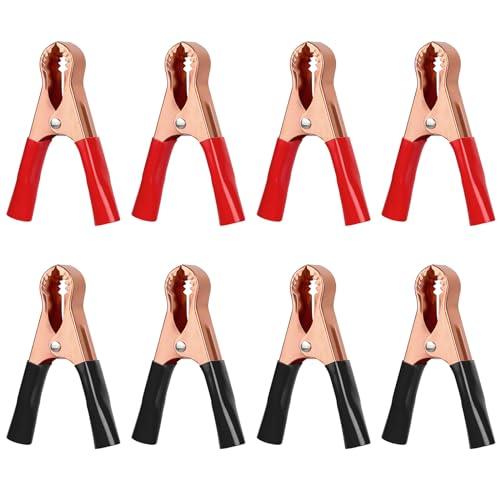 Bohoray 8 Pezzi 50A Cip a Coccodrillo, Morsetti Coccodrillo per Cavi Batteria Auto Professionali, Pinze per Cavi Batteria Auto, Coccodrillo Morsetti Batteria per Cavi, Auto, Moto, Cami