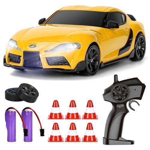 BuzzoXerex RC Drift Car, Mini Macchina Telecomandata Drift, 1/24 4WD Auto Telecomandata con Luce LED, 18km/h, Auto Giocattolo per Adulti e Bambini di Età Superiore agli 6 Anni (A)