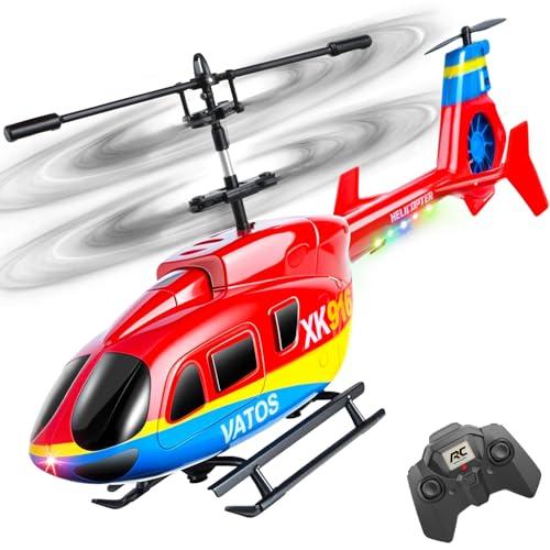 VATOS Elicottero telecomandato, 2.4GHz Altitude Hold Birdy elicotteri RC con giroscopio e luce LED, One-Key decollo e atterraggio, 3.5 CH Radio Controlled Aircraft per bambini adulti principianti
