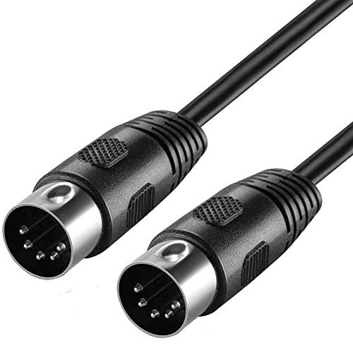 CABLEPELADO Cavo audio DIN 5 pin | Cavo MIDI 5 pin per strumenti controller MIDI, tastiera pianoforte sequencer batteria processore effetti campionatore pedale multi-effetto | nero | 3 metri