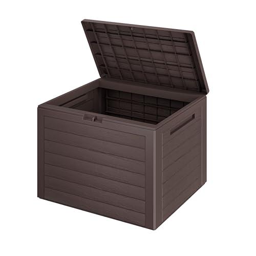 Casaria® Baule da Giardino Lille 190 L Effetto Legno Orgenizer Box Giocattoli 78x44x55cm Multibox Impermeabile Esterni