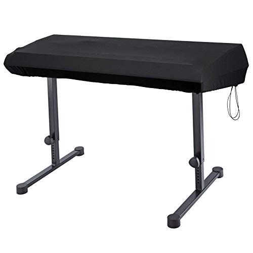 Copertura fodera protettiva antipolvere per tastiera per pianoforte, Digital Keyboard, estensibile, colore nero, 88 tasti