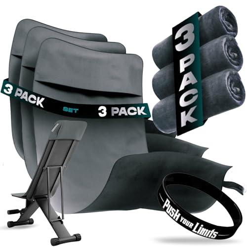 Uonel INDUSTRY Set 3 Asciugamani Palestra Uomo e Donna - Microfibra, Leggero e Compatto - Telo Pulito Tutta la Settimana