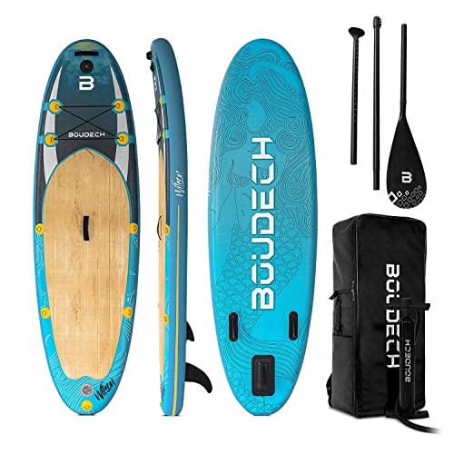Stand Up Paddle Board Allround - Tavola da SUP gonfiabile 275X80X15 cm con pagaia, cavigliera, gonfiatore, kit riparazione e borsa da trasporto. Idonea per principianti. Peso Max 140kg