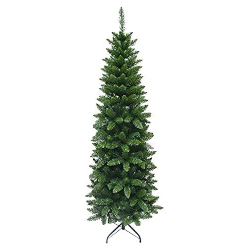 MAURY'S ALBERO DI NATALE SINTETICO EXTRA SLIM VERDE (210 cm, verde)
