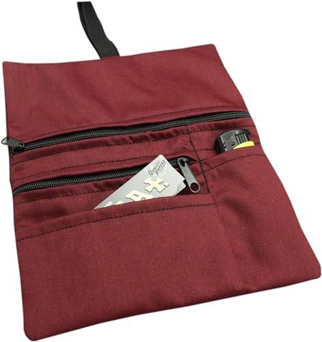 Russo Handmade: Astuccio Portatabacco e Accessori Artigianale in Tessuto. Uomo/Donna con Doppia Cerniera per Tabacco e Filtri, 4 Scomparti