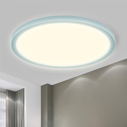 LQWELL® Plafoniera Lampada da soffitto a LED, Lampada da bagno impermeabile IP44 Rotonda Piatta 18W 4000K 1600LM Sottile per Soggiorno Bagno Camera da letto Cucina Seminterrato Ufficio, 220 * 24mm