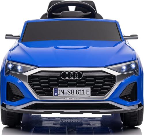 Macchina Elettrica per Bambini Audi SQ8 etron Sportback Telecomandata Auto Elettrica 12V con Cintura di Sicurezza a 5 Punti Porte Apribili Blu