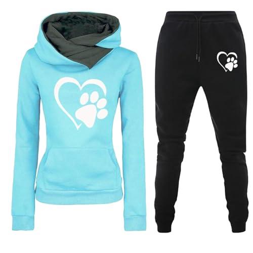 Generico Tute Donna Sportive Elegante Felpa Con Cappuccio E Pantaloni Jogging Tuta Due Pezzi Cotone Set Sportivo Taglie Forti Firmate Tute Da Casa Completi Palestra Sportiva Tuta Corsa Leggera