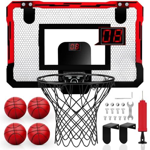 YIMORE Canestro Basket Bambini, Canestro Basket Esterno con Elettronico Punteggio Record, Canestro Basket da Camera, Mini Canestro Basket da Camera Regalo per Ragazzo e Ragazza